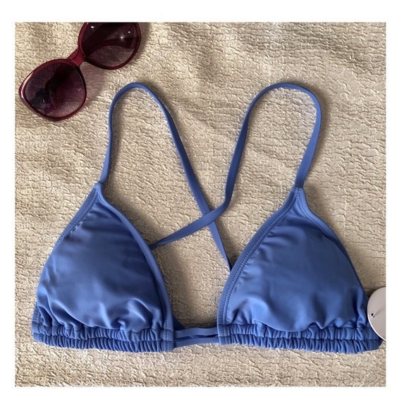 Hot Water Other - Hot Water Double Tunnel String Bikini Top Blue Medium.